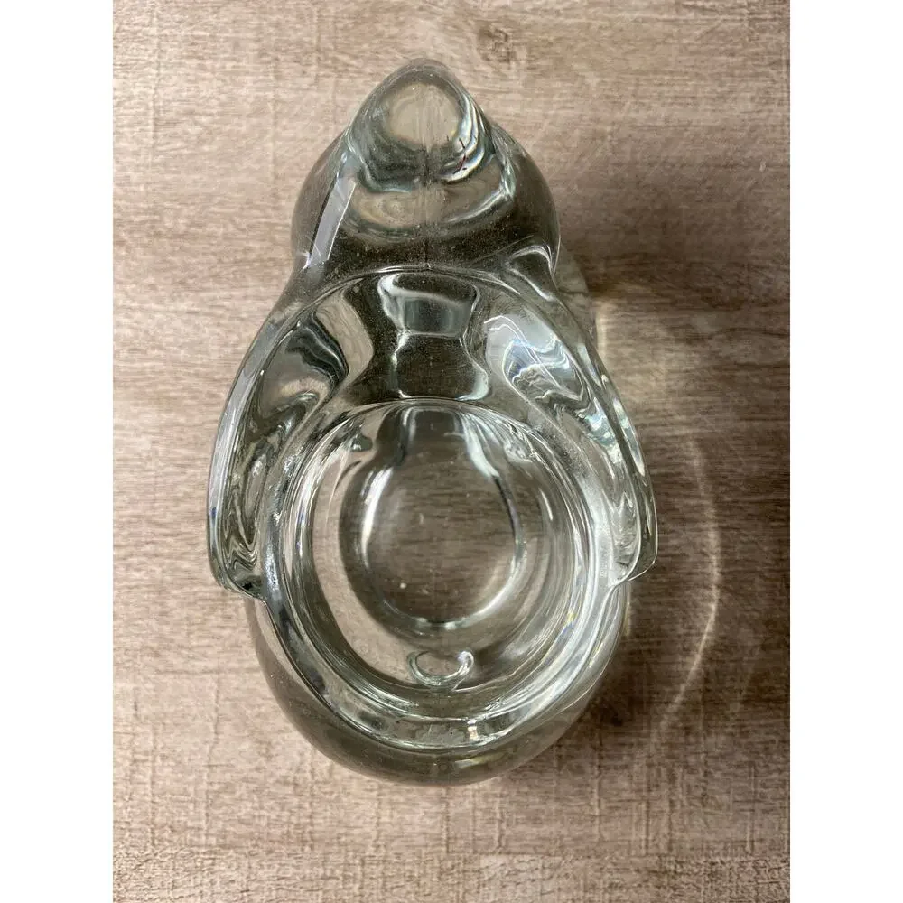 Indiana Glass Co Clear Glass Bunny Rabbit Hare Votive Candle Holder Figurine